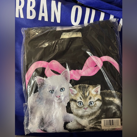 Good Heart Bad Temper Wound Up UO Chic Cat Sweatshirt -- NWT - Size XS Runs Big - Picture 3 of 4